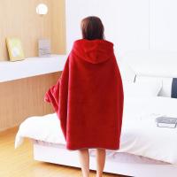 玛瑙红 加厚120*90厘米带帽约1.2斤 办公室午睡毯加厚盖毯毛毯单人学生冬季春秋办公室披肩毯子披风毯