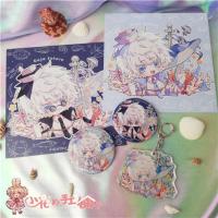 五条悟 15*15正方形明信片 小花的手工铺子咒术回战同人挂件徽章吧唧五条悟虎杖伏黑惠狗卷