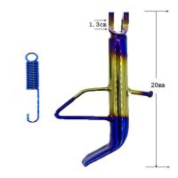 烧钛蓝金不可调(送弹簧) 摩托车CNC可调节边撑可调边架停车脚架电摩电动车M3猴子战速通用