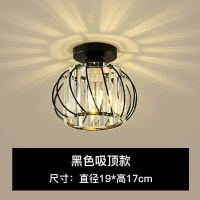 黑色(吸顶)LED暖光(暗装) 水晶过道灯 走廊灯 阳台吸顶灯LED北欧风格个性创意小吊灯玄关灯