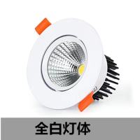 漆白射灯 小3W开孔5-6cm白光 led射灯三色变光COB灯嵌入式可调节天花灯家装走廊玄关过道背景墙