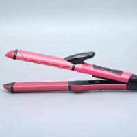 二合一桃红粉化妆师级别V型 发卷+直发(升级二合一) 二合一卷直两用卷发神器女神刘海内扣夹板学生宿舍女直发器卷发棒