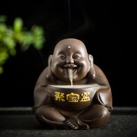 聚宝盆 倒流香炉陶瓷紫砂檀香炉香薰炉财源滚滚室内香道室内摆件 聚宝盆