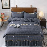 潮格 1.2*2.0床[床裙三件套] 工厂床裙四件套加厚亲肤磨毛床单被套床笠床罩三件套床上用品