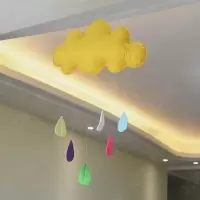 黄色云朵一个 月亮云朵星星挂饰六一儿童节装饰儿童帐篷配饰幼儿园走廊空中吊饰