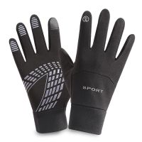 运动黑 南极人麂皮绒手套男女秋冬保暖加绒加厚触屏帅气户外骑行骑车开车