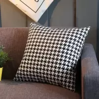千鸟格 40*40(单独枕套) 千鸟格轻奢风沙发抱枕黑白格子几何图案客厅办公室汽车大靠背腰靠