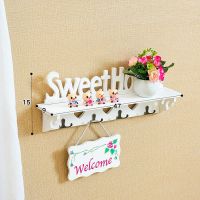 47双钩款衣帽架(无饰品) 创意田园挂钩衣帽架壁挂挂衣架壁挂墙上置物架卧室客厅墙壁衣帽挂