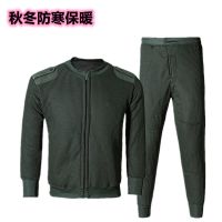 路款 175/104-108 户外加厚保暖绒衣秋冬橄榄绿拉链绒衣毛衣裤套装男防寒绒衣裤