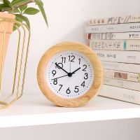 原木色[贪睡+暖色灯+扫针无声] 木制闹钟 北欧风格 简约个性 创意家用实木钟饰卧室 学生钟表摆件