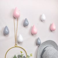 北欧风3大6小特价 实心实木 北欧创意水滴挂钩墙上壁挂玄关门后衣帽架卧室装饰组合挂衣钩客厅