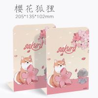 L型2片装/樱花狐-黄色 大号可伸缩书立架创意学生用书架书夹桌上折叠收纳拉伸书靠书挡板