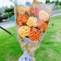 康乃馨一朵 成品(备注颜色) 手工花束diy材料包郁金香康乃馨仿真花编织毛线花节日创意礼物