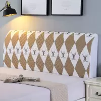 小鹿 咖 1米床头可用 全包欧式床头罩床头套软包皮床实木床木头半包加厚加棉弹力防尘罩