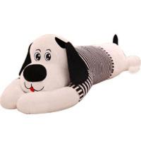 白色条纹款 50厘米[有拉链 可拆洗] 趴狗毛绒玩具狗公仔睡觉抱枕大号长条枕头儿童玩偶泰迪熊生日礼物