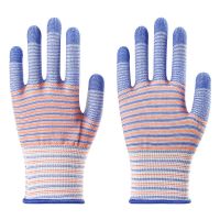 蓝色[高弹斑马纹] [不涂胶]12双 12双夏季超薄款印花小码手套女士尼龙花色轻薄透气劳保工作斑马纹