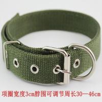 军绿[3厘米宽 双层] 项圈脖套尼龙狗狗颈圈金毛哈士奇马犬中型大型犬狗链狗绳遛狗绳