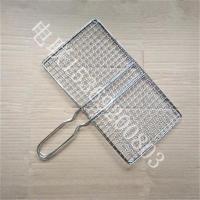 镀锌烤鱼夹[35*20cm] 烤鱼夹子不锈钢烤鱼网夹家用烧烤网夹板竖条烤鱼夹烧烤用具大号