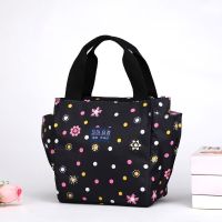 防水牛津布--黑色三圆点 加厚防水带饭手提袋子妈咪母婴包大号便当包妈妈外包上班族饭盒袋