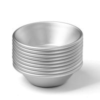 5只入 [加厚]菊花盏 加厚铝制可重复使用烘焙蛋挞模加厚大号铝合金圆形菊花盏