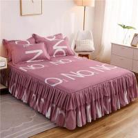玩酷字母 150cmx200cm送配套枕套2只 棉床裙式床罩三件套1.5米1.8防滑床单床笠棉席梦思防尘保护套