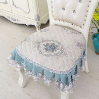 花好月圆蓝色 42*45cm普通坐垫 布艺家用餐椅垫椅子凳子座椅通用餐桌坐垫欧式餐凳餐厅四季座套罩