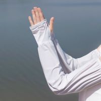 领结冰丝(灰色) 均码 冰丝宽松防晒袖套臂女士夏季户外电动车长款手套防紫外线冰袖透气