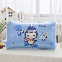 小企鹅 30*50cm冰丝枕头 婴儿枕头宝宝夏天透气冰丝小枕头吸汗儿童卡通幼儿园午睡枕套含芯