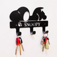 [史努比-3钩] 配免钉胶+螺丝钉(可粘-可钉) 粘钩可爱卡通创意装饰宿舍门后挂钩钥匙收纳墙上壁挂衣帽钩免打孔