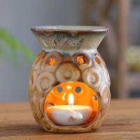 窑变古铜菠萝 带蜡烛托 青司 外贸尾单 窑变古铜菠萝 | 复古 蜡烛陶瓷香薰炉精油灯香薰灯