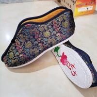 蓝色 37 女式寿鞋棉鞋布鞋老北京布鞋死人鞋子千层底绣莲花布鞋殡葬用品