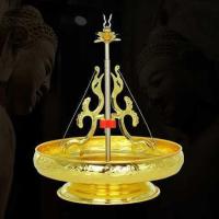 金色 香薰炉大号可伸缩盘香架香炉香架合金支架香架塔香盘香托佛具