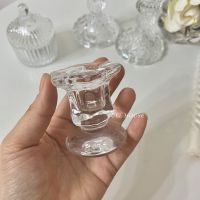 六角杆烛台 玻璃烛台底座蜡烛浪漫餐厅杆蜡烛托摆件婚礼约会情人ins风欧式