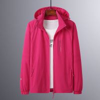玫红(女) L 彬伊奴户外冲锋衣男女春秋款弹力风衣透气大码登山服装妈妈装外套