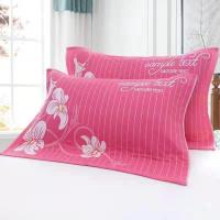百合粉 一条装(一条) 棉枕巾一对装棉吸汗纱布枕头巾卡通单人学生简约成人欧式情侣枕巾