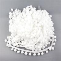 小号球白(一捆14米) 桌布沙发抱枕窗帘手工diy装饰材料饰品蕾丝花边辅料创意流苏毛球