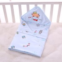夏款单层[精梳棉]蓝小牛90*90 2x2cm 防惊跳睡袋夏季薄绑带安全感春秋防踢被襁褓四季纱布通用四季通用
