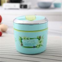 1000ml浅蓝色 2020特卖 用盒 配汤匙防漏上班族餐饭盒便当盒 联胜学生保温不锈