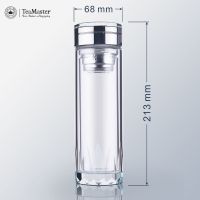 TM957-320 富光茶马仕钻石水晶玻璃杯 双层耐热商务办公男女士泡茶隔水杯子