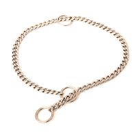 45cm 316P链扁环(新款) 钛钢宠物P链蛇链不锈钢狗链子牵引绳中型大型犬训练p绳拉布拉多