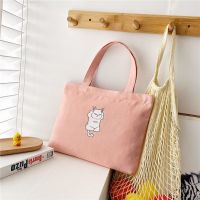 粉色 小白猫 装饭盒袋子学生女韩版可爱手拎便当袋上班族带饭盒餐包饭兜手提袋