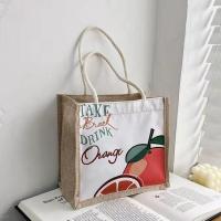 橘子TT1599 帆布包女百搭带饭手提包托特包学生补课手拎包上班族饭盒袋便当包