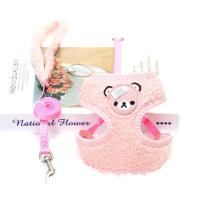 粉色 S码泰迪绒夹子款 冬款狗狗牵引绳小型犬背心式狗链子泰迪比熊遛猫咪胸背带宠物用品