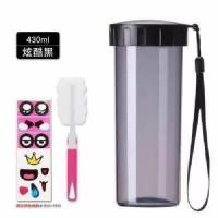 430ml炫酷黑+杯帖杯刷 防漏带盖滤网专用提绳茶韵500/430ml杯子 热卖特百惠水杯380ml