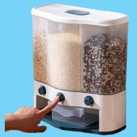 蓝色[3格分区+12斤总容量] 米桶多功能米缸家用大米收纳盒五谷杂粮分格防虫防潮密封厨房