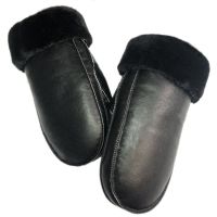 男士黑色 均码 皮手套男女士冬季加绒加厚连指保暖防风防水骑行摩托车棉闷子手套