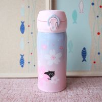 黑猫350ML送杯刷_ 外出弹跳盖保温杯女学生好看的水杯韩版超萌可爱简约小巧便携杯子
