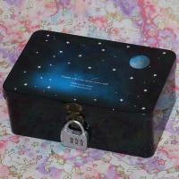 中号铁盒-----圆 防火防水证件收纳盒密码带锁收纳盒储物盒大号铁盒盒子钱箱子摆摊