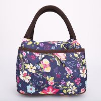 [610]宝蓝花 手提包女包加厚防水便当包学生妈咪包小布包手拎饭盒袋上班族