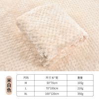 宠物毛毯(米白色) M-中型-50x70cm 宠物毛毯猫毯狗被子秋冬加厚小被子猫窝睡垫宠物被子睡觉用保暖